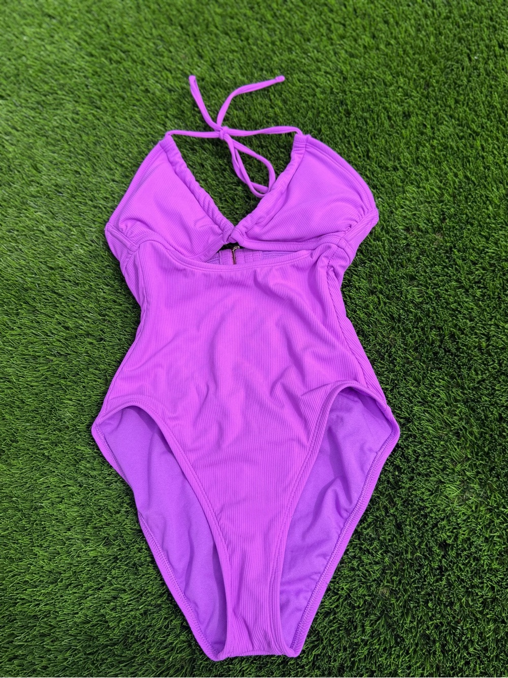Xhilaration Bright Purple cut out One-Piece Swimsuit